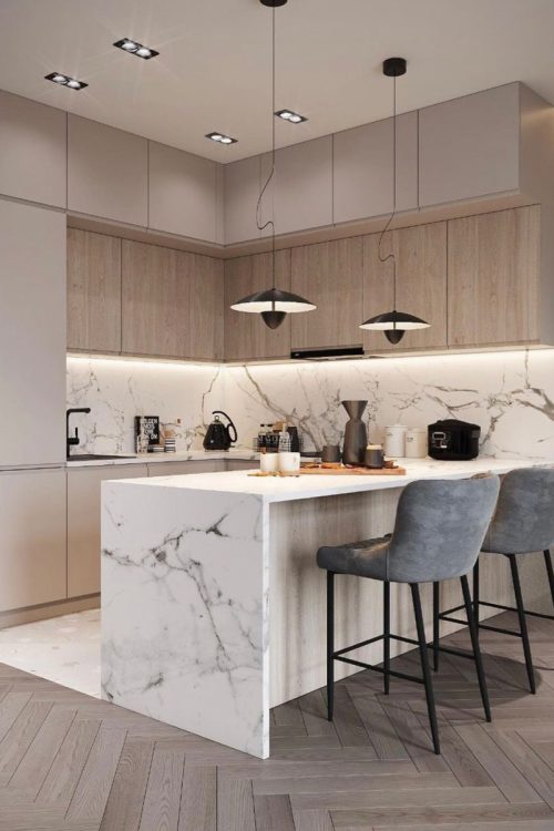 Kitchen renovation Dubai - contemporary modular kitchen installed by Stamp Technical Services